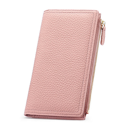 Women's Cowhide Anti-magnetic Anti-theft Long Wallet