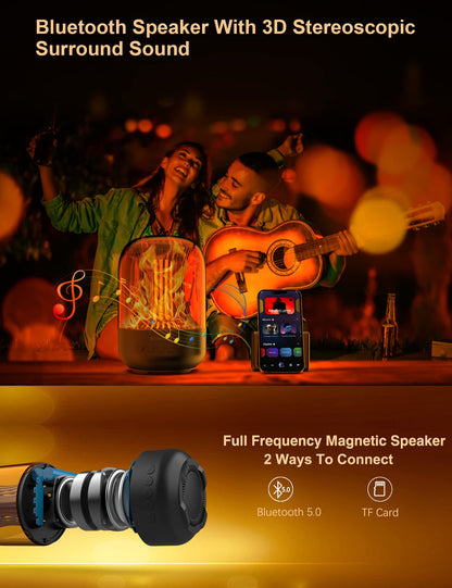 New Smart LED Colorful Bluetooth Speaker Atmosphere Flame Light