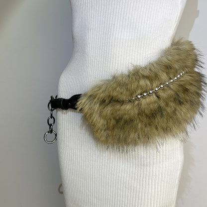 Fur Belt Retro Easy Matching Plush Waist Chain Waist Seal Waist Decorations