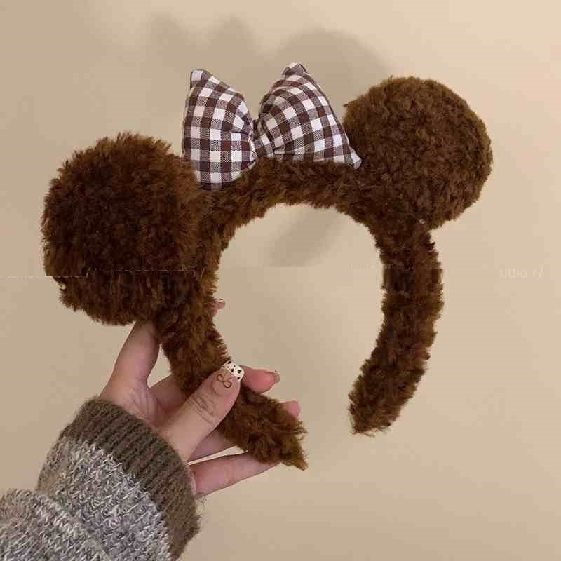 Cute Bow Bear Ear Headband Face Wash Headband