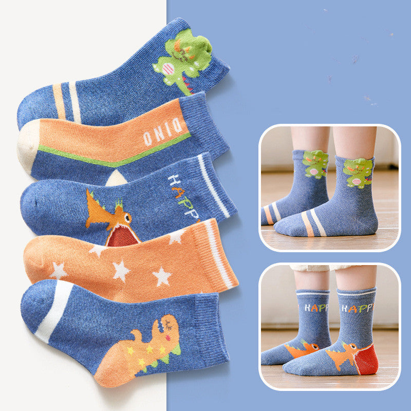 The Celestial Sock: Five-Pointed Star & Dinosaur Fashion Socks