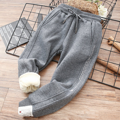 Cotton Sweatpants Big Autumn Winter Childrens All-in-One Fleece Cotton Pants Cozy Adventure