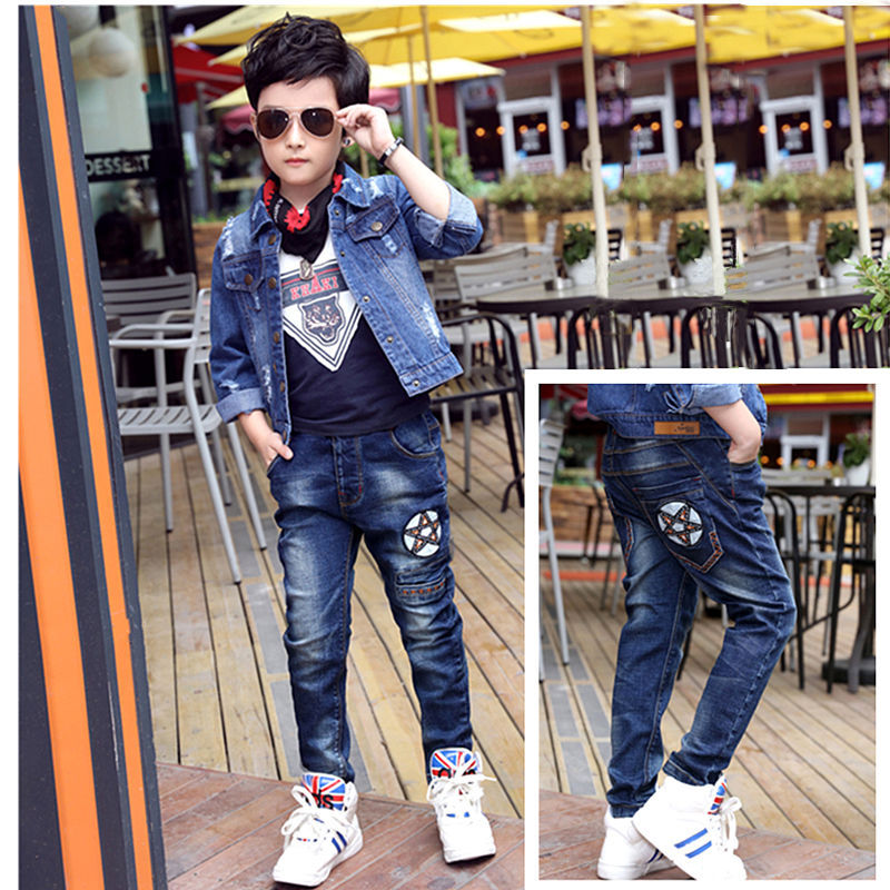 Boys Jeans Autumn Winter New One-Piece Velvet Luxe Insulation