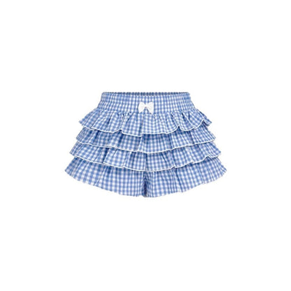 Summer Skirt Love Plaid Skirt Shorts