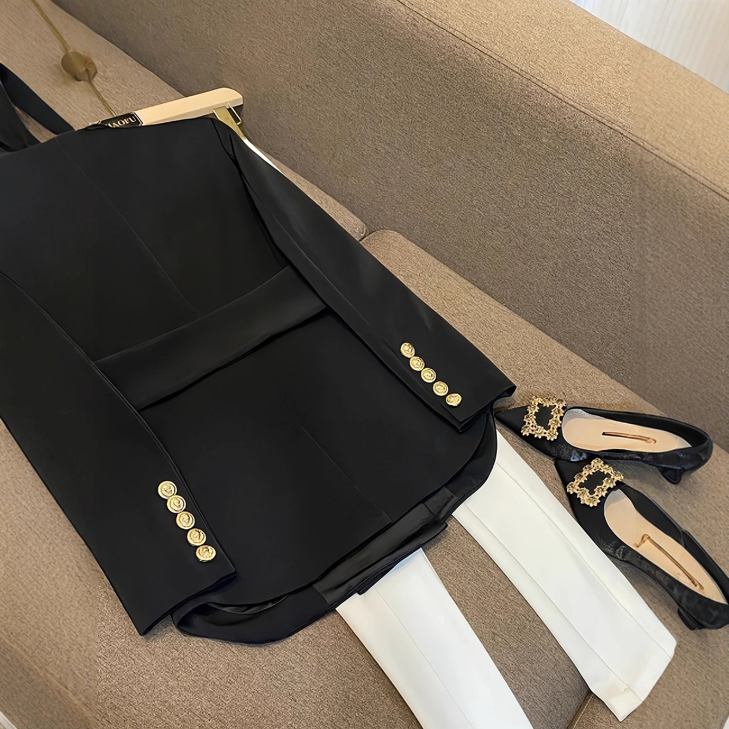 Double Breasted Elegant Slim Fit Elegant Versatile Lace-up Women's Coat