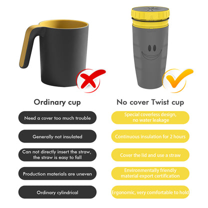 Double-Wall Insulated Travel Tumbler with Straw | Portable Spill-Resistant Sippy Cup for Adults & Kids