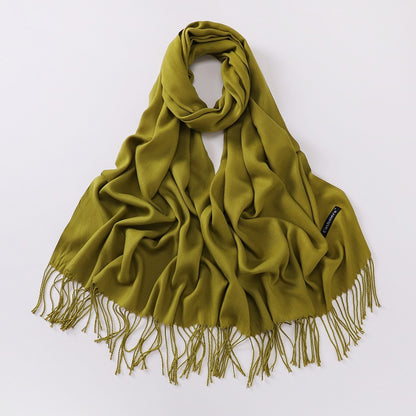 Autumn And Winter Cashmere-like Solid Color Long Scarf