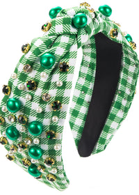 White And Green Plaid