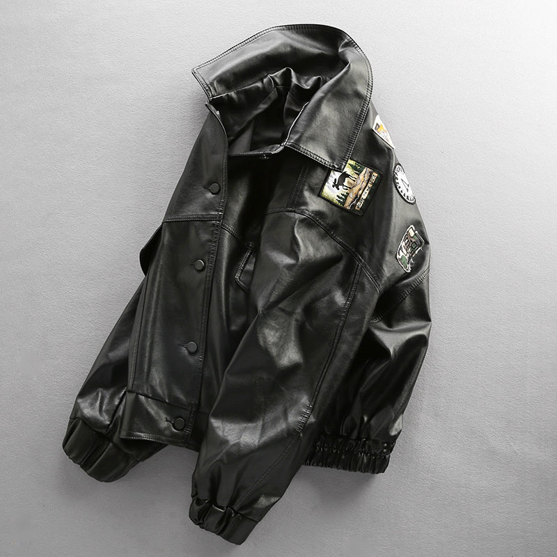 European American Street Trend Handsome Loose Leather Clothes Urban Maverick