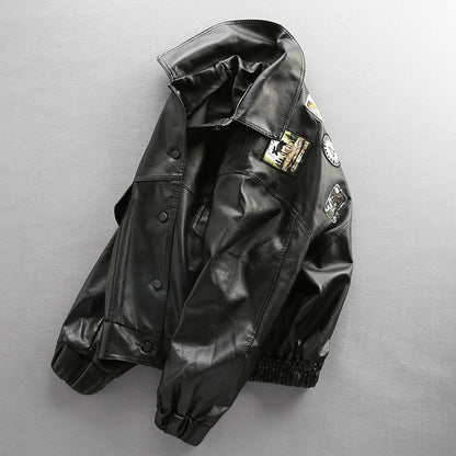 European American Street Trend Handsome Loose Leather Clothes Urban Maverick