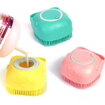 Silicone Pet Bathing & Massage Glove | Shampoo Dispensing Grooming Brush for Dogs & Cats