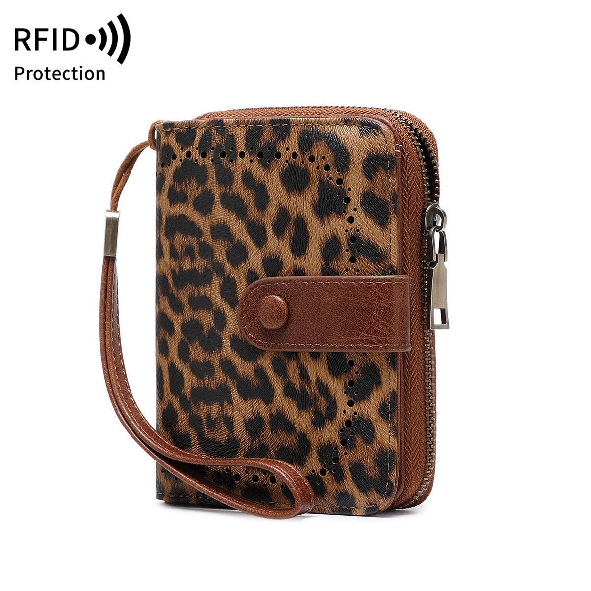 Leopard Print Multifunctional Zipper Retro Small Wallet