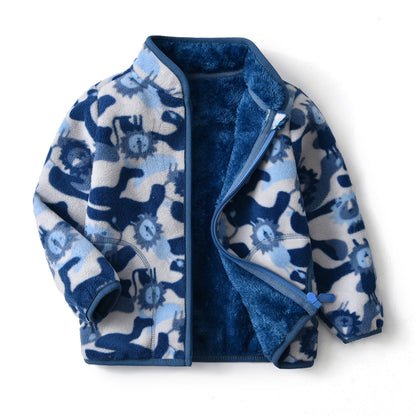 The Graphic Hearth: Simple Cartoon Print Padded Winter Jacket