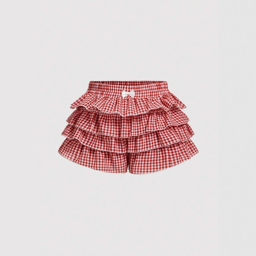 Summer Skirt Love Plaid Skirt Shorts
