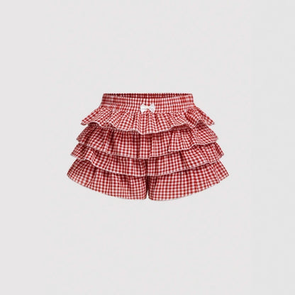 Summer Skirt Love Plaid Skirt Shorts