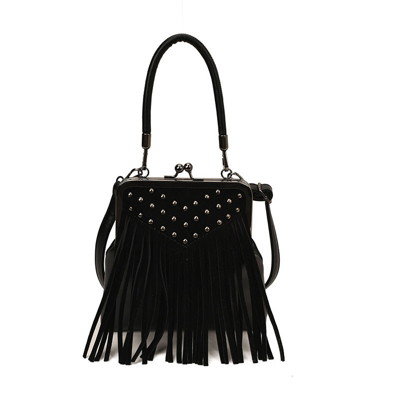Tassel Bag Women's Retro Rivet Shoulder Messenger Bag