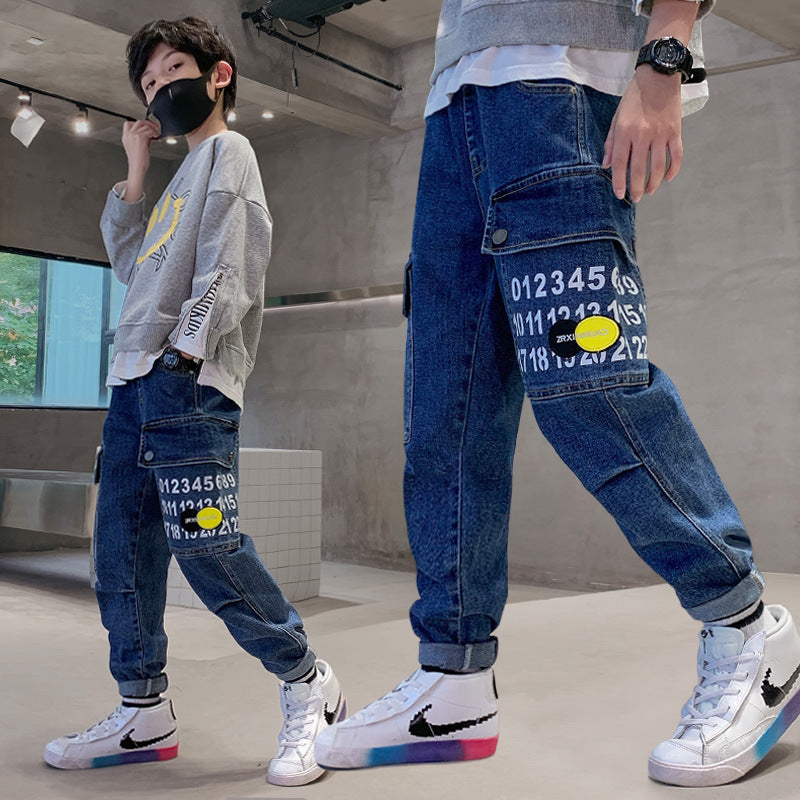 Printed Fashion Girdled Jeans Sculpted Artistic Fit