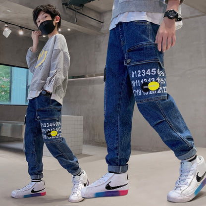 Printed Fashion Girdled Jeans Sculpted Artistic Fit