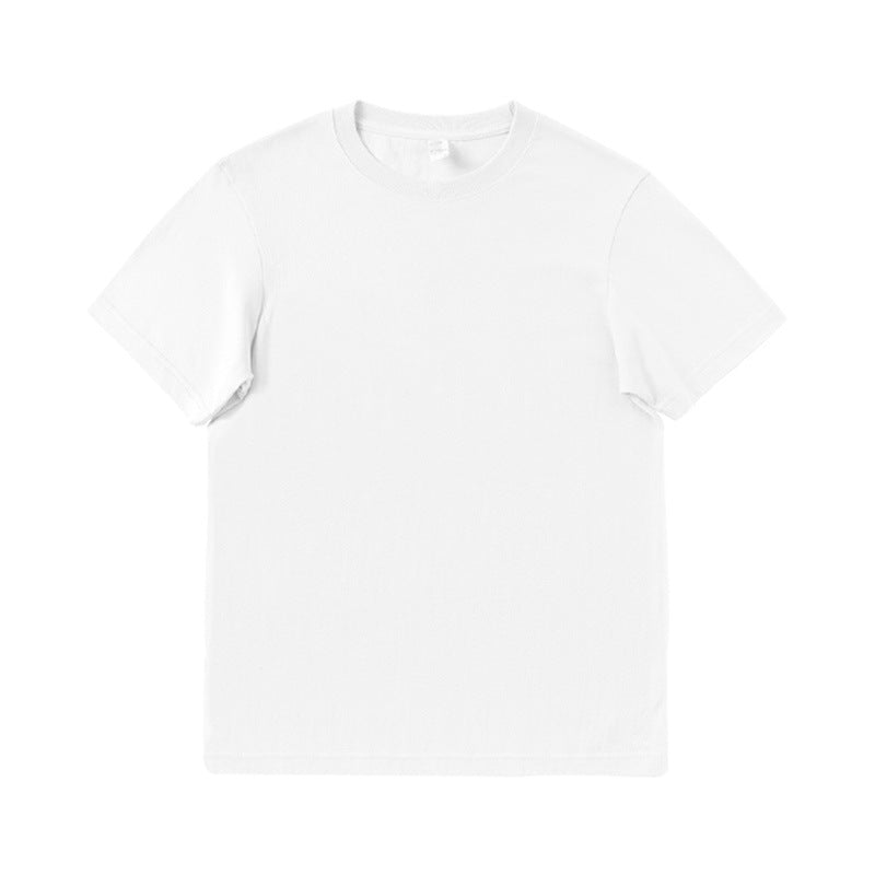 Round Neck Solid Color T-shirt Heavy Simple Style Blank Top Women's Bottoming Shirt