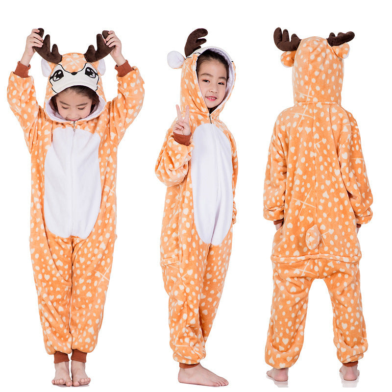 The Flannel Animal: Cartoon Animal One-Piece Pajamas