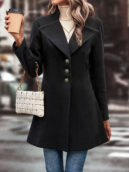 Fashionable And Casual Solid-color Elegant Mid-length Women's Thick Jacket