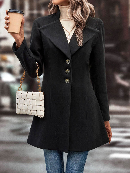 Fashionable And Casual Solid-color Elegant Mid-length Women's Thick Jacket