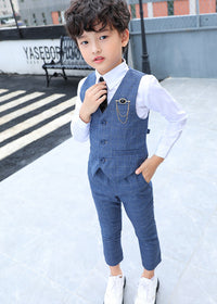 Blue Plaid Suit Shirt