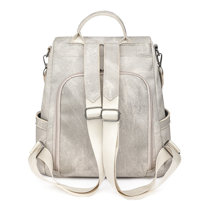 Women's Soft Leather Backpack Bag Leisure Commute Simple Travel Schoolbag