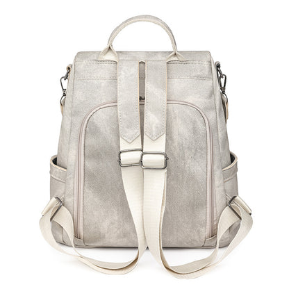 Women's Soft Leather Backpack Bag Leisure Commute Simple Travel Schoolbag