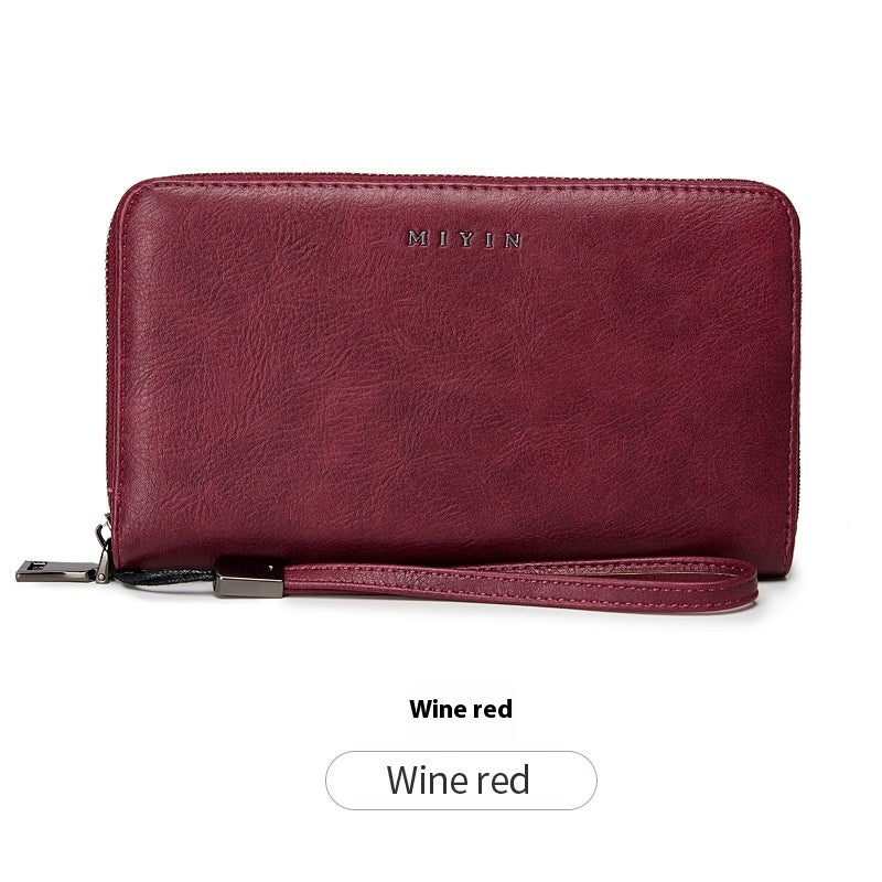 Anti-theft Swiping Retro Oil Wax Skin Large-capacity Handbag