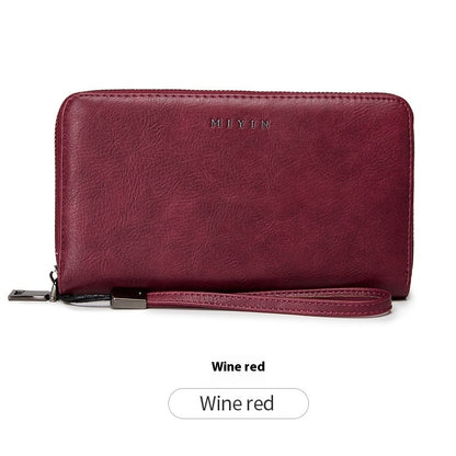 Anti-theft Swiping Retro Oil Wax Skin Large-capacity Handbag