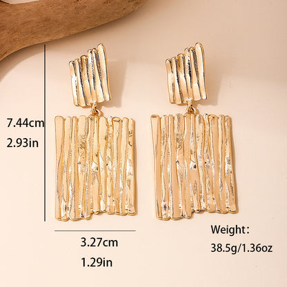 Irregular Geometric Simple Fashion Vertical Stripe Earrings