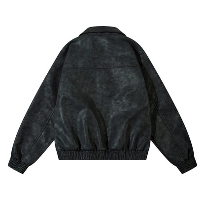 American Street Hip Hop Casual Flying Motorcycle PU Leather Jacket Street Culture Fusion