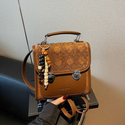 Bag Messenger Bag Women's Simple Small Square Bag Texture Backpack