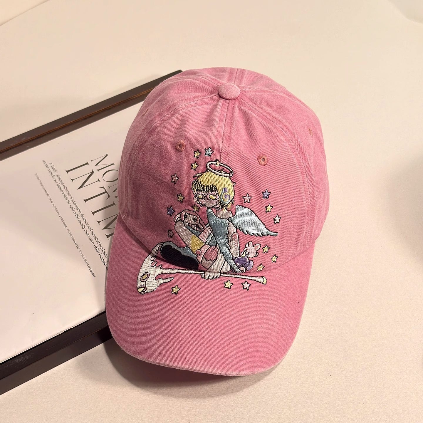 Mu Nan Orange Retro American Baseball Hat Adjustable