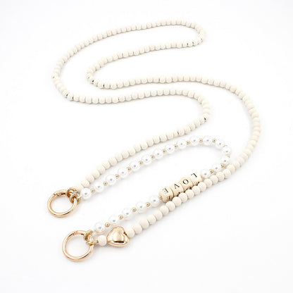 Autumn And Winter Wooden Bead Bag Chain Letter Double Layer