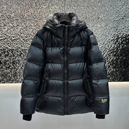 New Black Gold Men And Women Couple Hooded Thickened Jacket