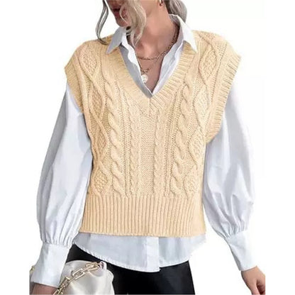 Vest Knitted Retro College Style All-matching