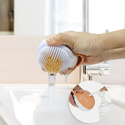 Dog Scrubber For Bath Silicone Comb Massage Pet Grooming Kitten Pet Bath Brush Shampoo Dispenser For Dog Grooming Bathing