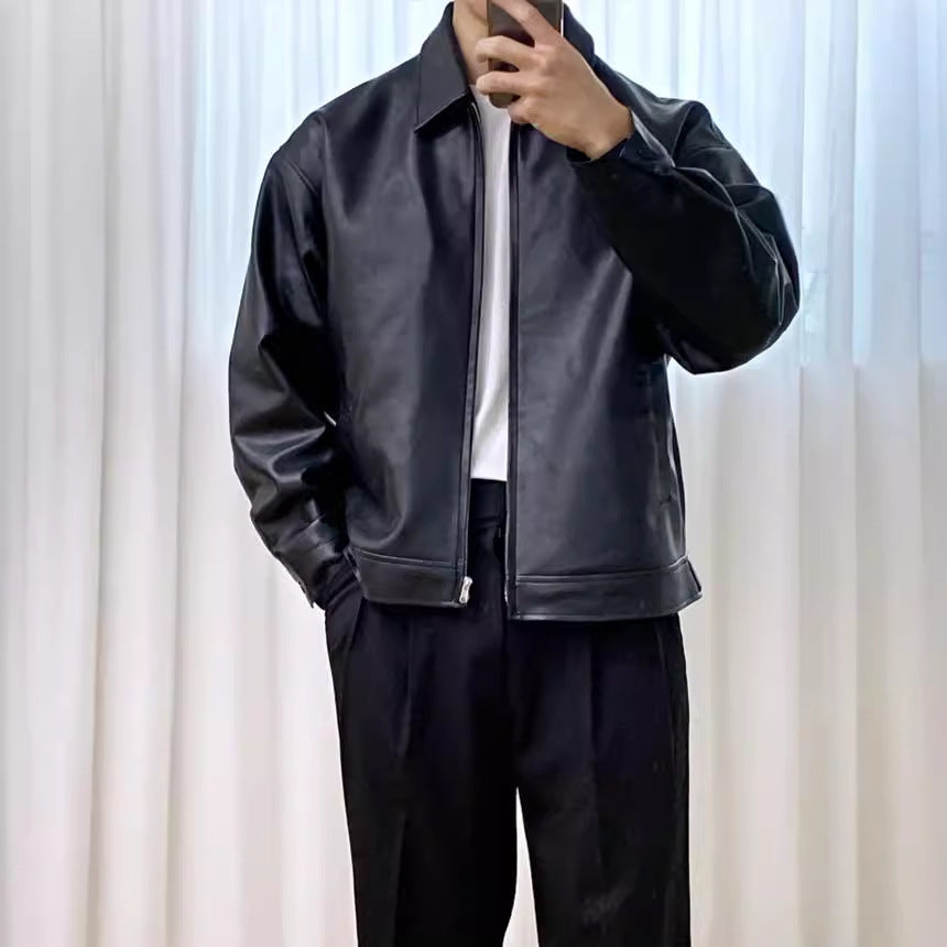 Leather Casual Baseball Uniform Motorcycle Jacket Sport Heritage Fusion