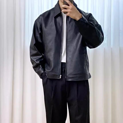 Leather Casual Baseball Uniform Motorcycle Jacket Sport Heritage Fusion
