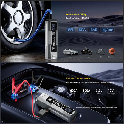 Wireless Inflator With Power Bank Multifunctional 4-in-1 High-power Car And Home Vacuum Cleaner
