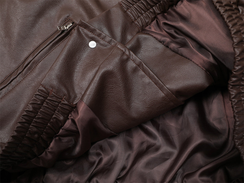Mens Leather Coat Brand Zipper Signature Craftsmanship