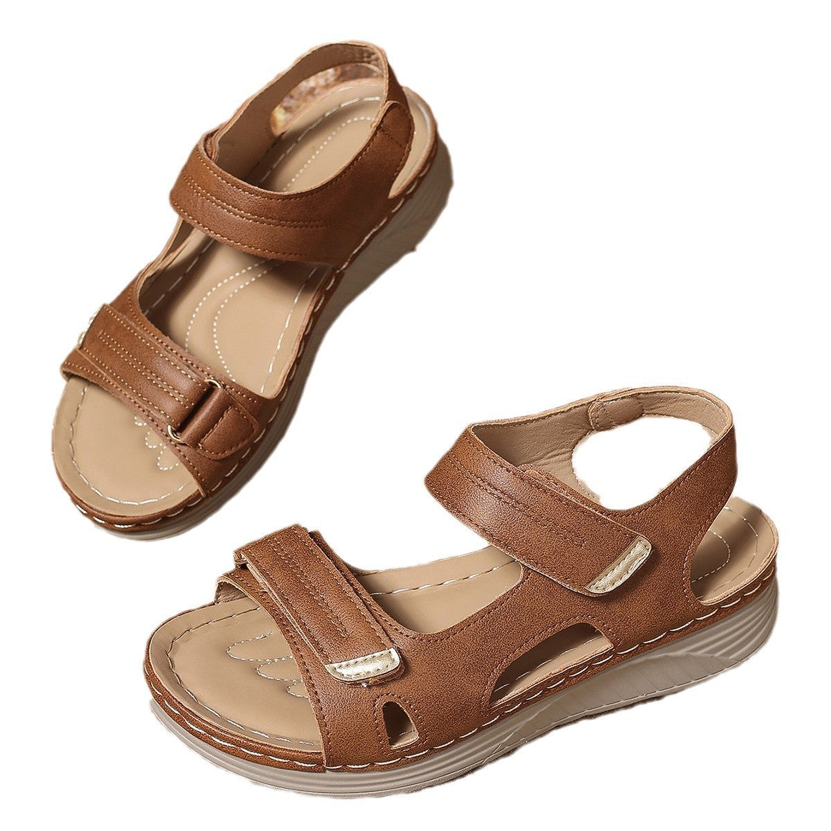 Plus Size Thick Bottom Hollow-out Wedge Sandals