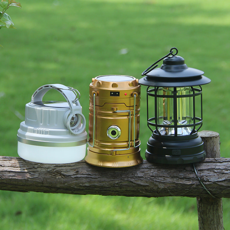 Outdoor Lamp Retro Revolving Lantern Camping Tent Lamp Camping Lamp Rechargeable Portable Lamp Atmosphere Lamp