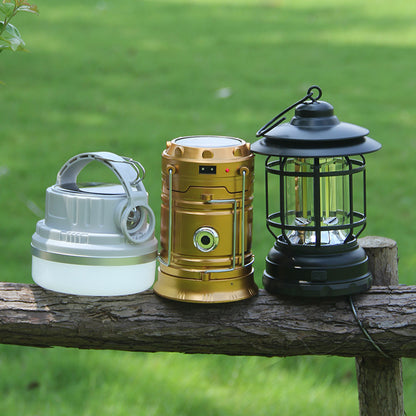Outdoor Lamp Retro Revolving Lantern Camping Tent Lamp Camping Lamp Rechargeable Portable Lamp Atmosphere Lamp