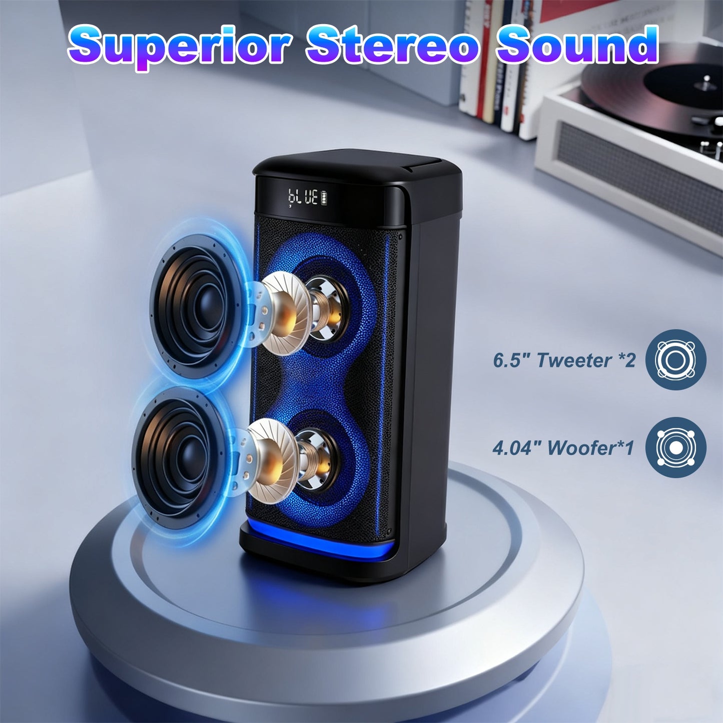 The Arena Pro: Party Speaker with LED & Wireless Mic