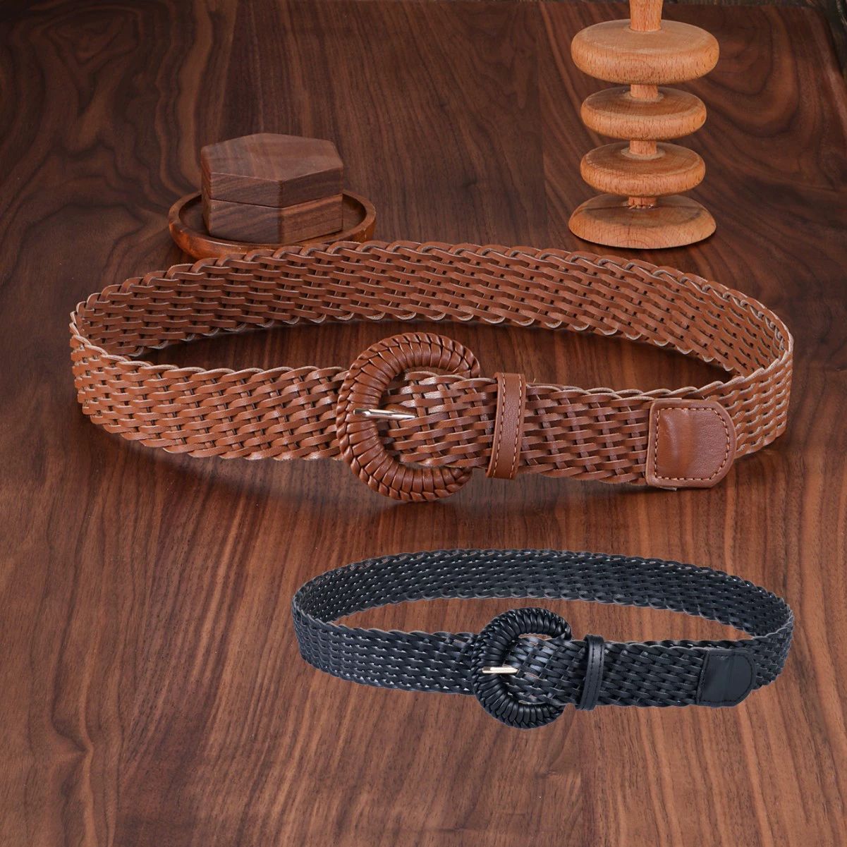 Fashion New Women's Handmade Woven Leather Belt