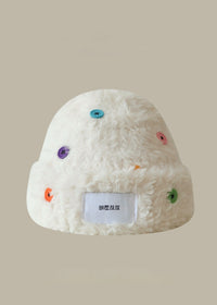 Color Button Knitted Hat