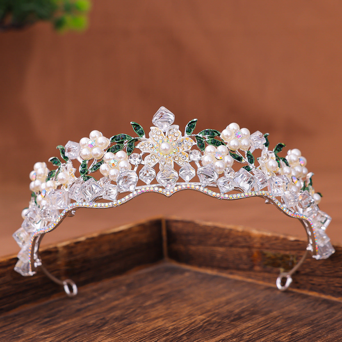 Women's Retro Purple Crystal Princess Crown Headdress